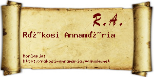 Rákosi Annamária névjegykártya