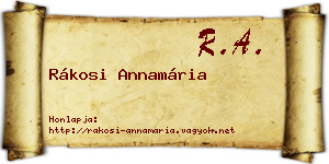 Rákosi Annamária névjegykártya