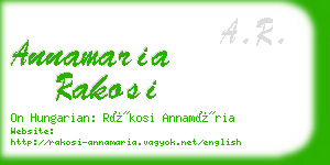 annamaria rakosi business card